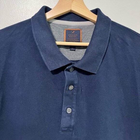 Denver Hayes XL Navy Stretch Polo Shirt - Modern Fit - Picture 3 of 12